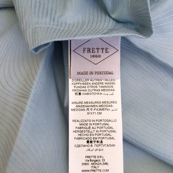 FRETTE Standard SHAM 1x Mathivet Light BLUE 20"x28" 100% Cotton Portugal NEW - Picture 5 of 8